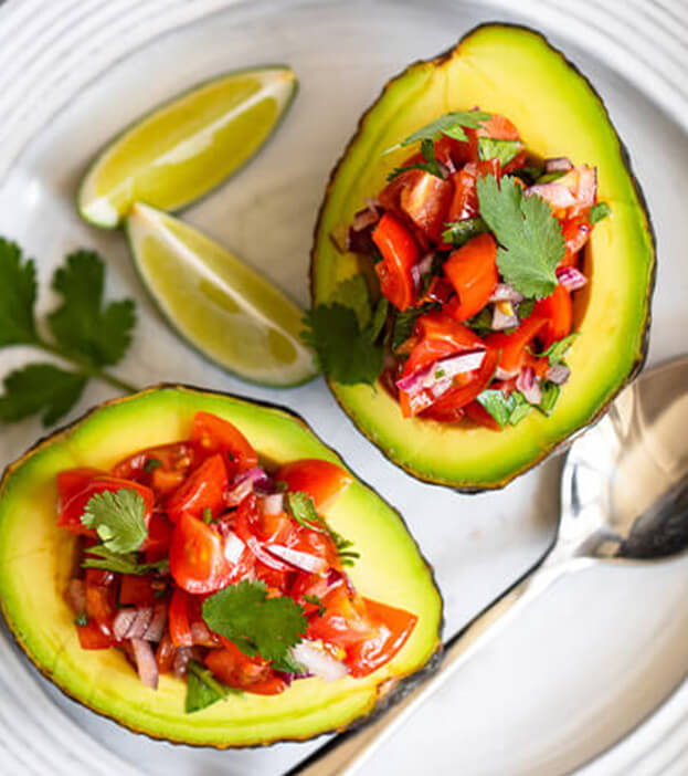 Avocado Halves with Pico de Gallo