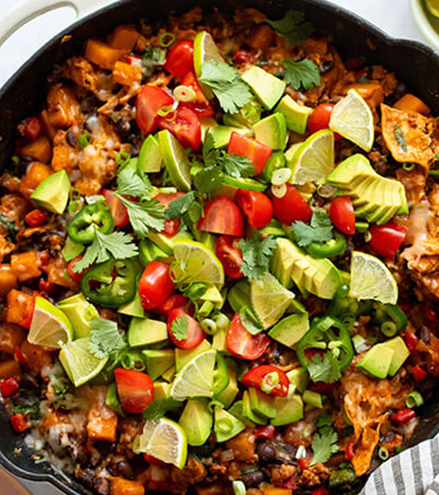 Enchilada Skillet with Spinach and Avocado