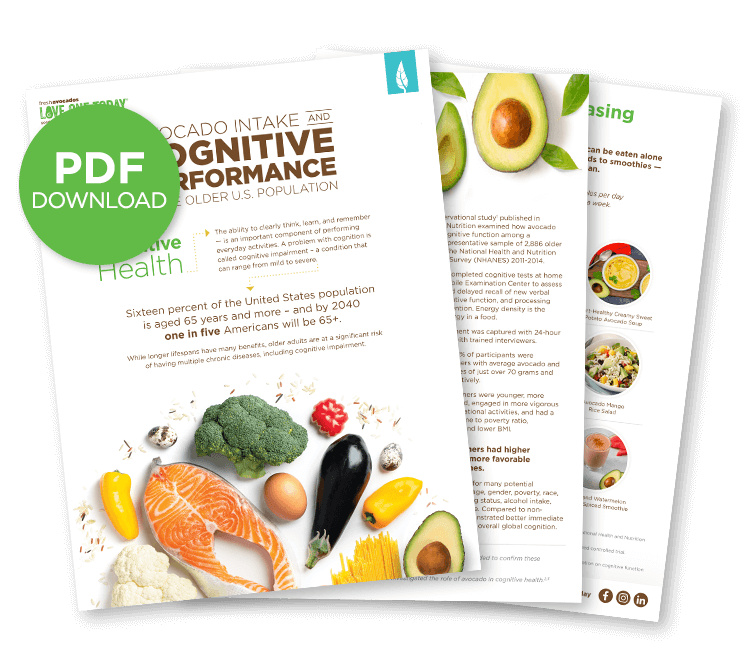 Avocado Intake and Cognitive Performance in the Older U.S. Population