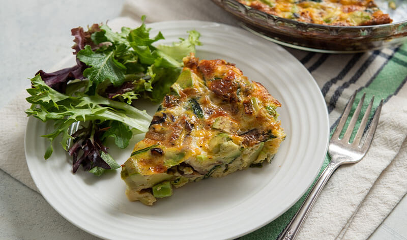 Avocado, Spinach, and Mushroom Crustless Quiche