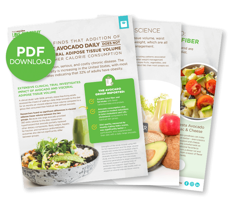 Research Find that Addition of One Large Avocado Daily does not Impact Visceral Adipose Tissue Volume, Despite Higher Calorie Consumption