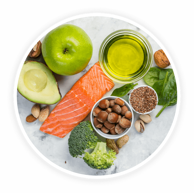 Avocado and foods with good fats