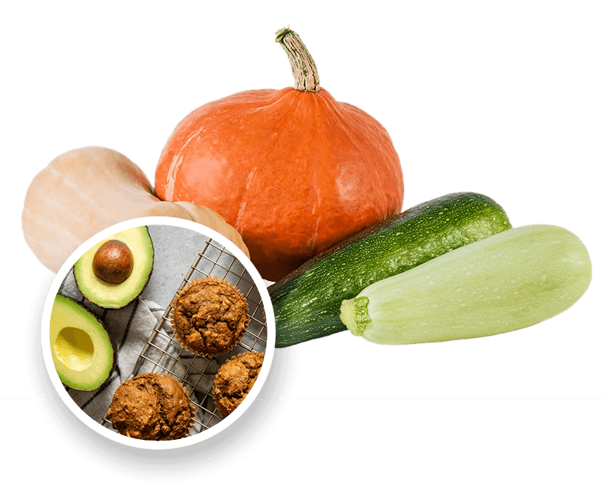 Squash and pumpkin spice avocado muffins