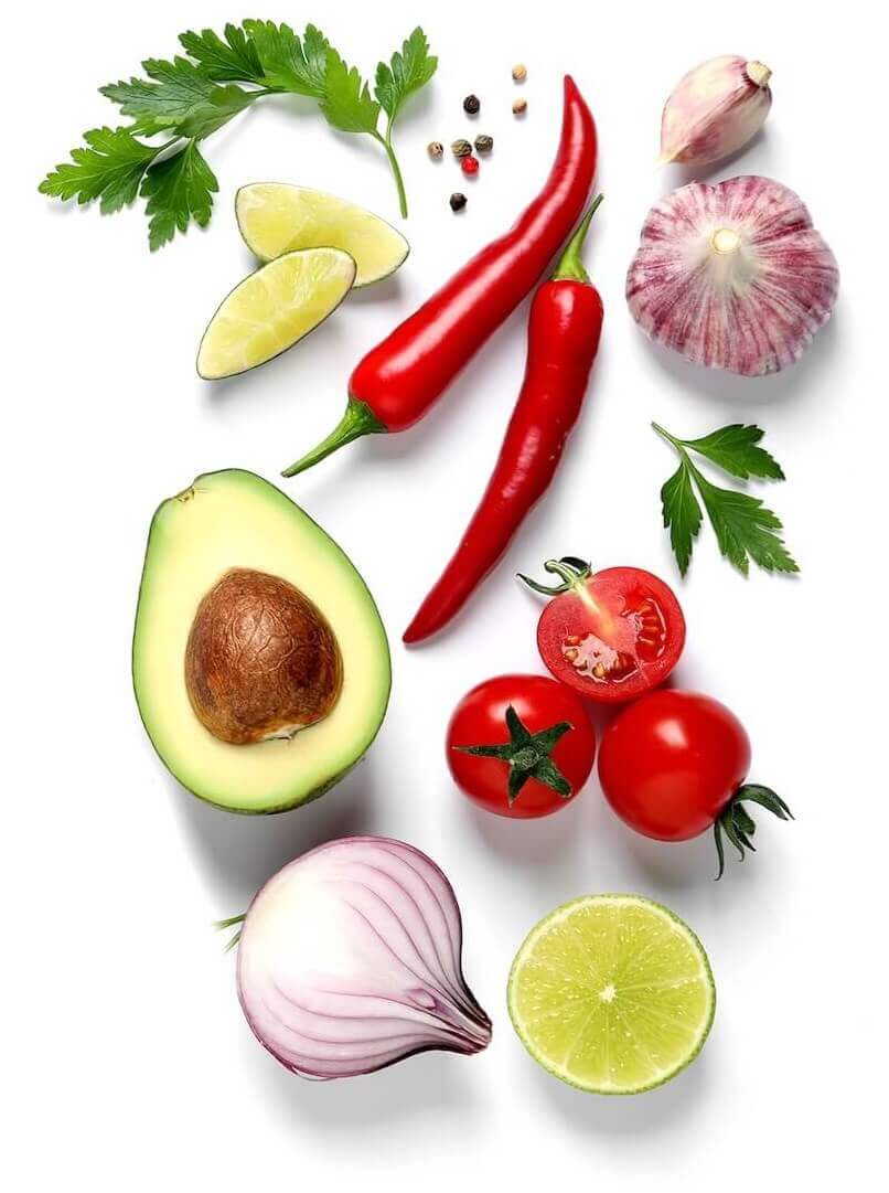avocado and other ingredients