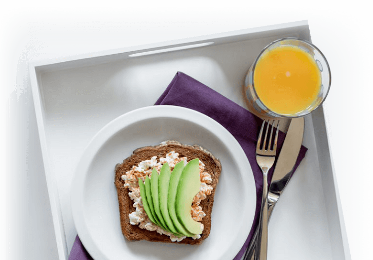 avocado toast on tray