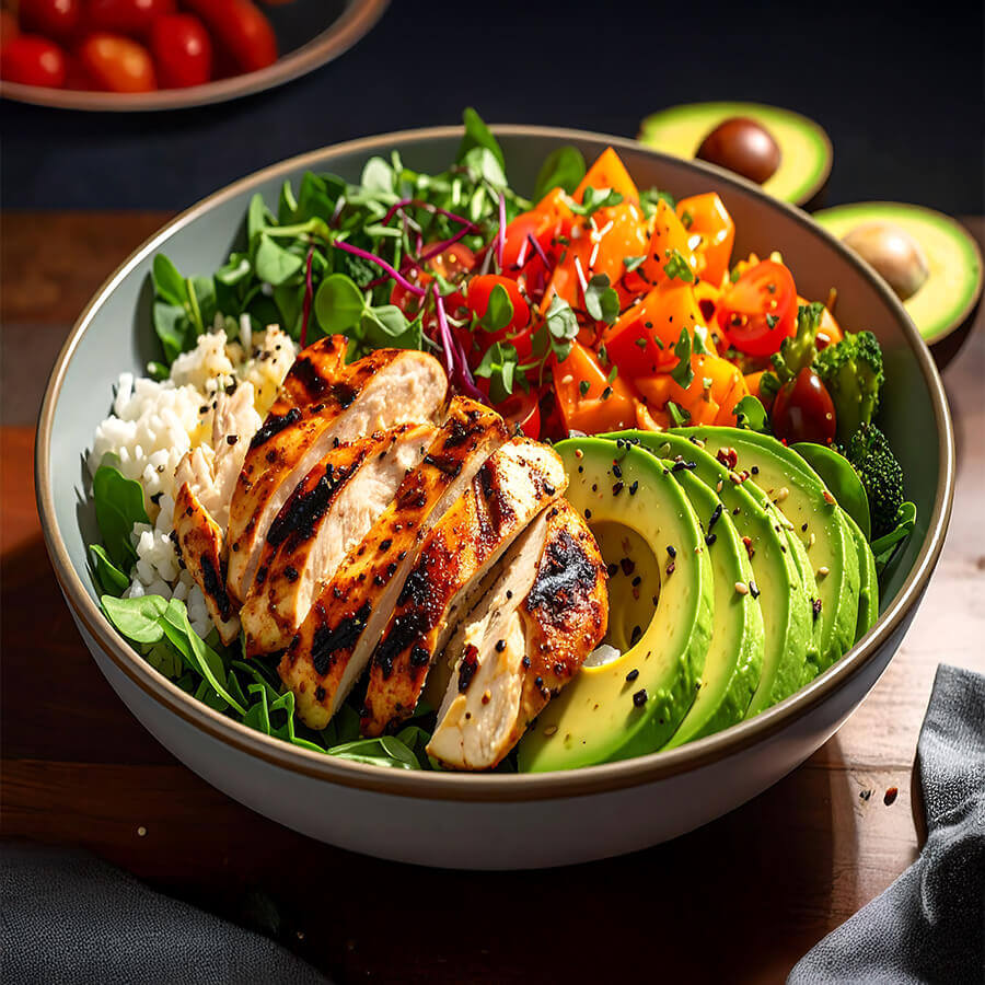 avocado with lean protein