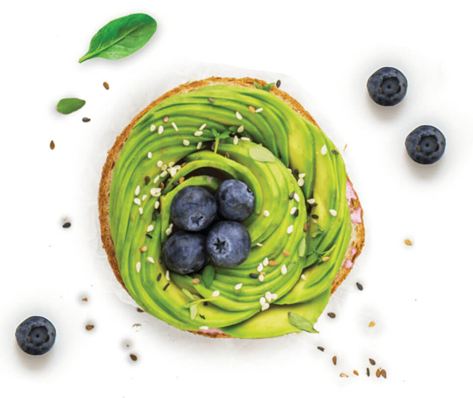 avocado toast with blueberries