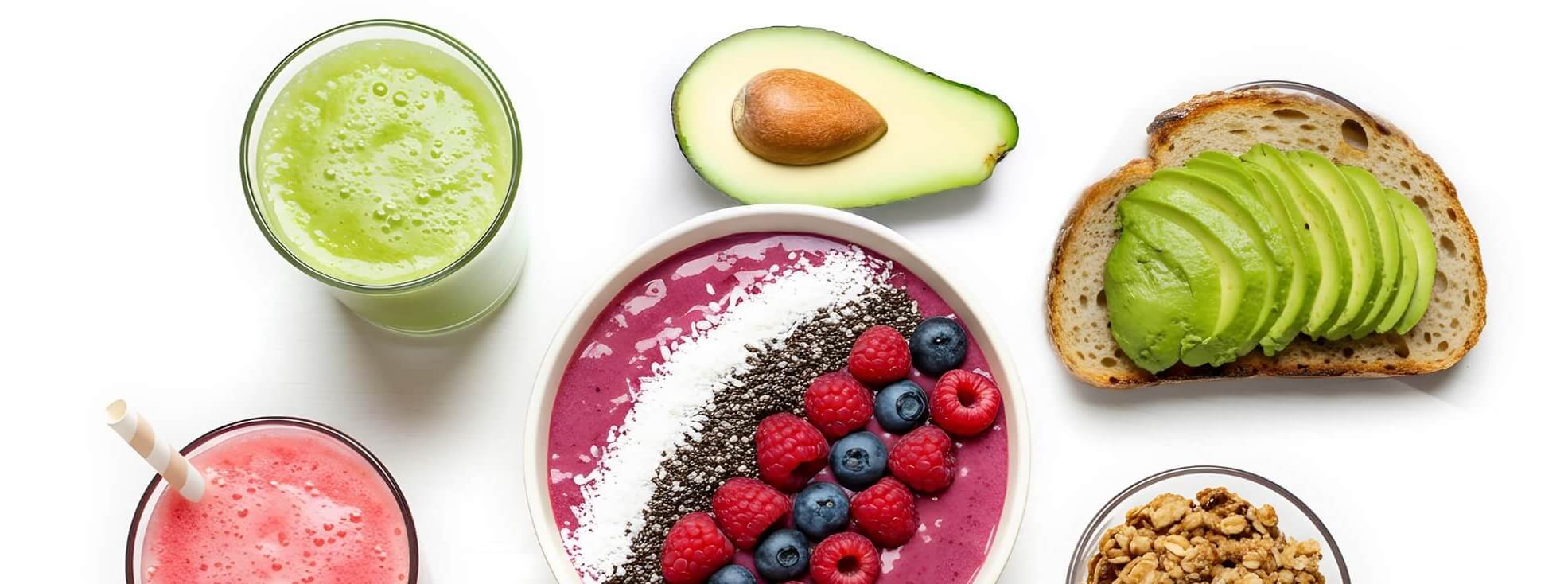 avocado toast with smoothies