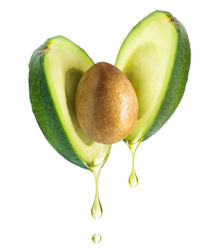 avocado with oil dripping
