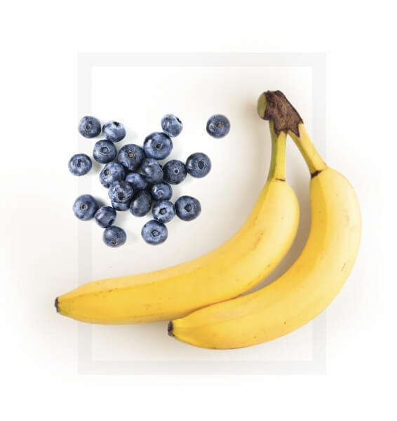 banana and berries