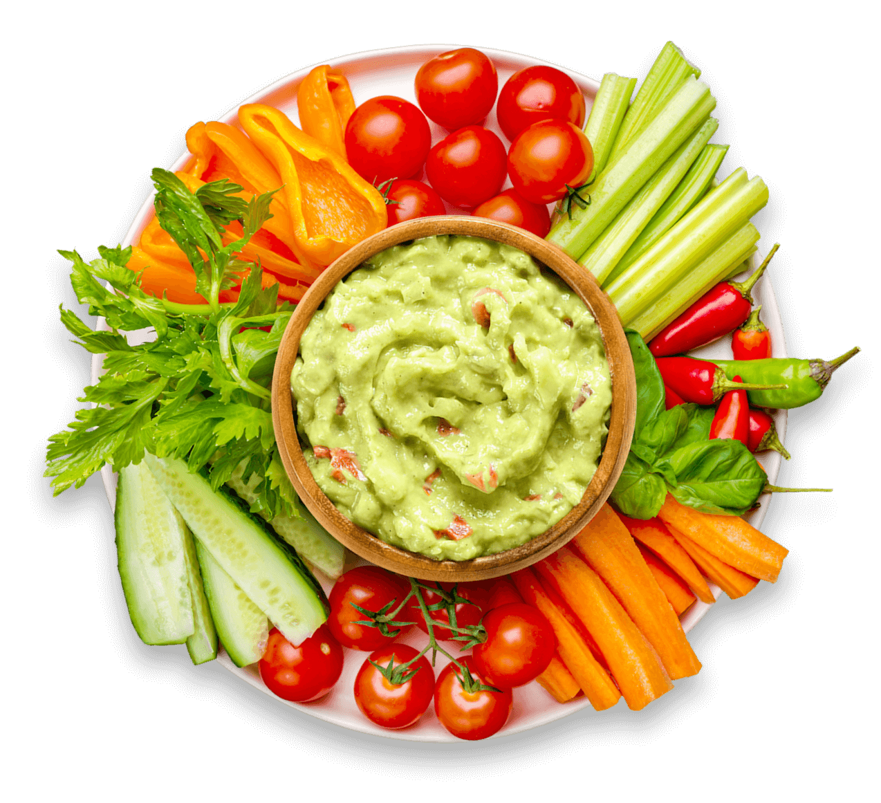 veggies and guacamole