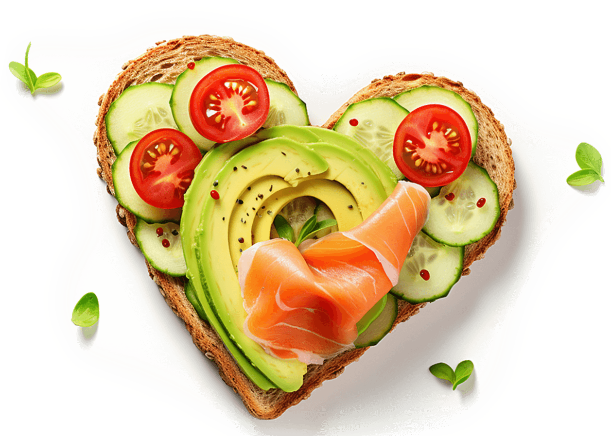 heart avocado toast