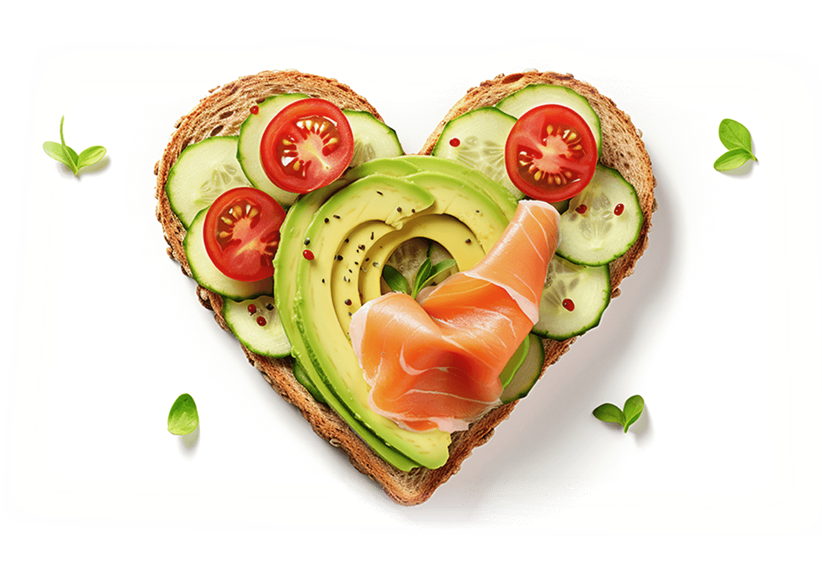 Heart avocado toast