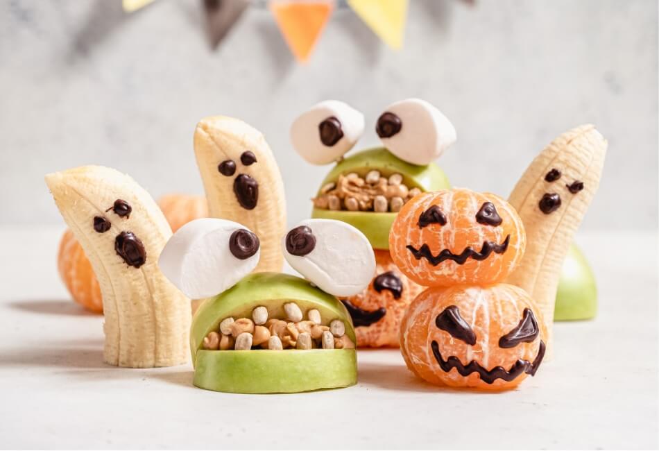 non-candy halloween ghost bananas