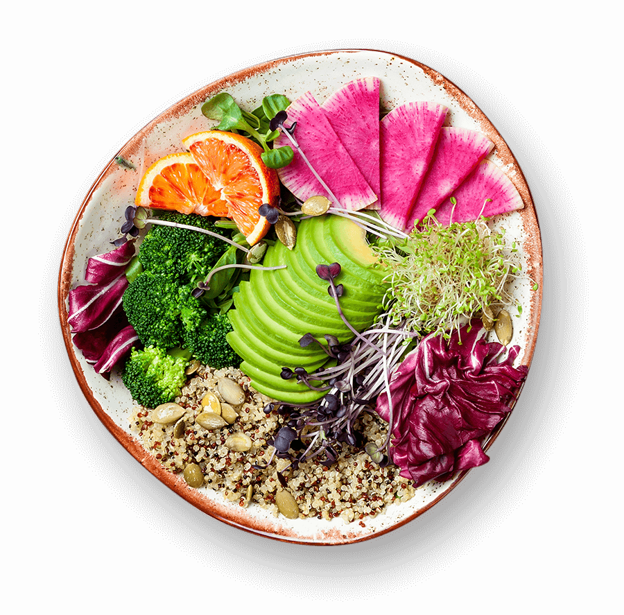 plate with avocado in the center